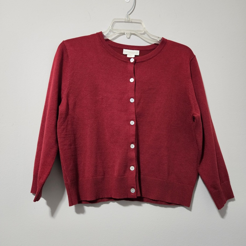Cynthia Rowley Womens Burgundy Red Button Front Cardigan Sweater Size M